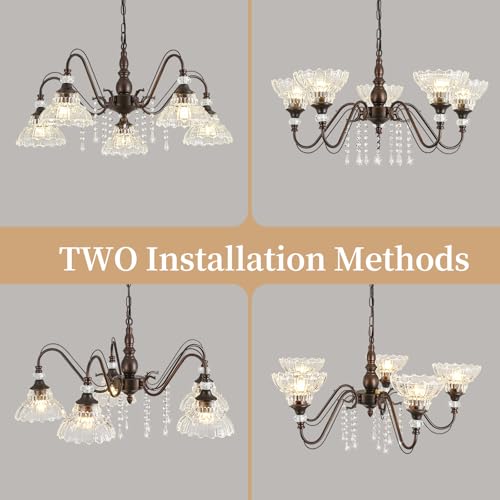 5 Light Vintage Chandelier in Oil Rubbed Bronze Finish with Flower (5-Light / Oil-Rubbed Bronze)