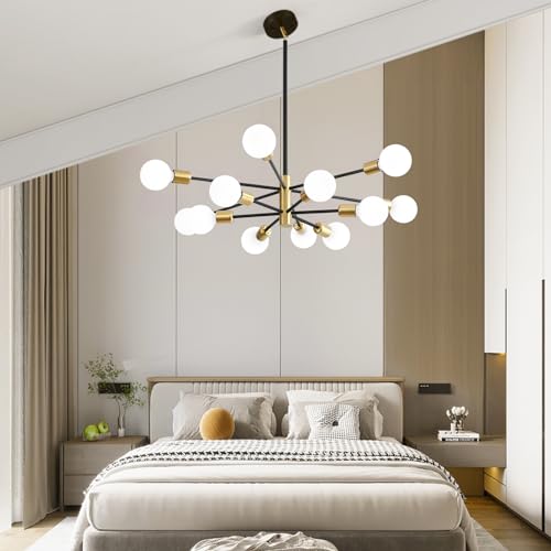 Chandeliers for Dining Room Black Gold 12