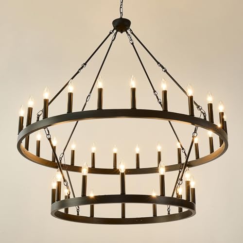 48" Wagon Wheel Chandelier 36