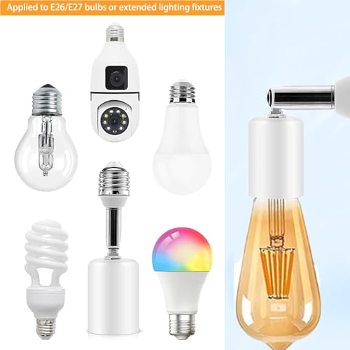 Ceramic & Metal E26 Light Socket Extender (2 Count)