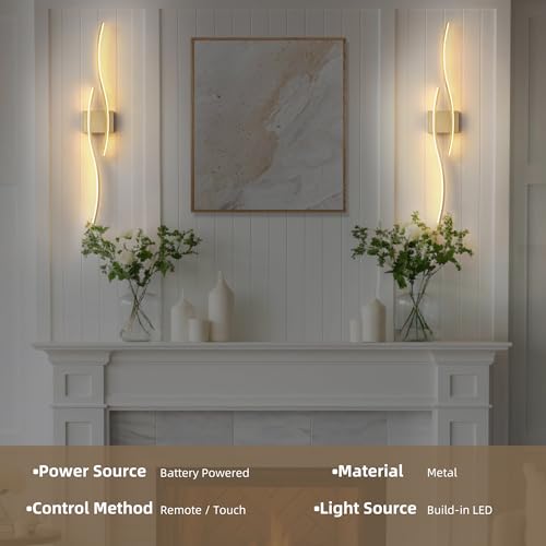 Wireless Wall Sconces Set of Two (2 Count)