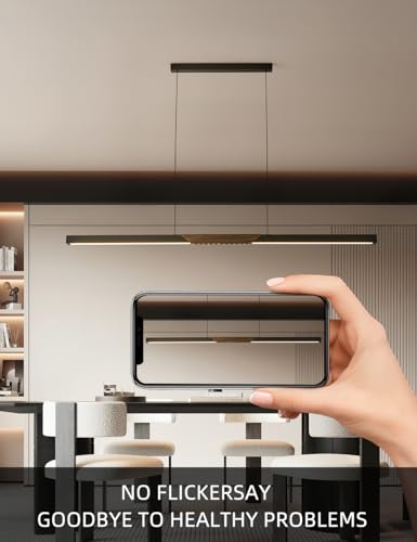 79" Modern Black Linear Pendant Light
