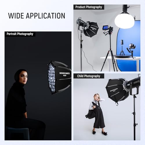 BASICS Octagonal Softbox Kit for Studio Photography Video Recording Streaming