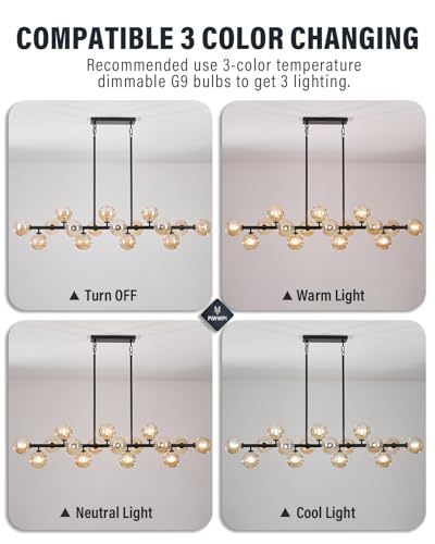Large Linear Chandeliers for Dining Room Kitchen Island