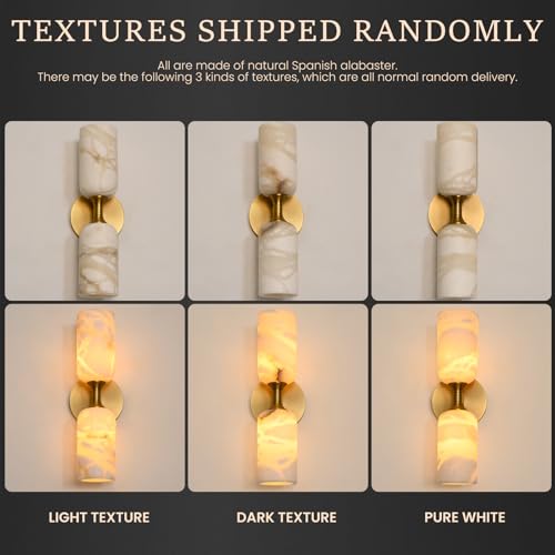 14in Modern Spanish Natural Marble Bathroom Vanity Sconces (2 Count)