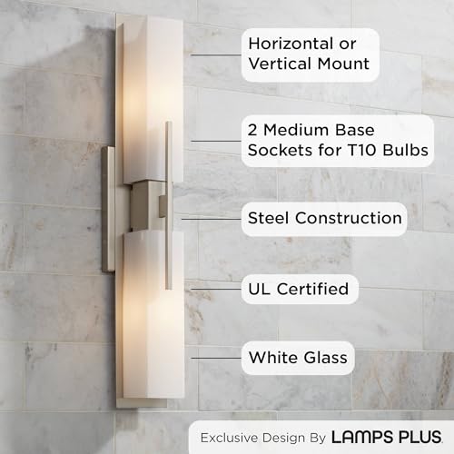 Midtown 23 1 2" Wide Satin Brushed Nickel Modern Bath Wall 2