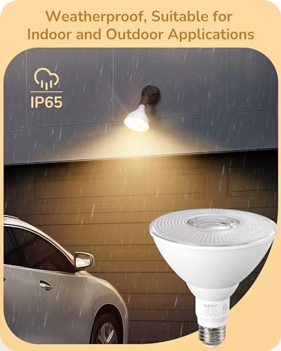 PAR38 LED Flood Light Bulbs Outdoor Dimmable 3000K 1800LM 2 Pack (2 Count)