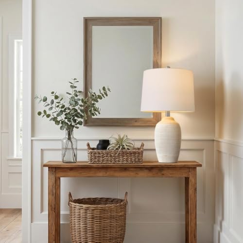 24.5" Ceramic Table Lamp for Living Room with Pre