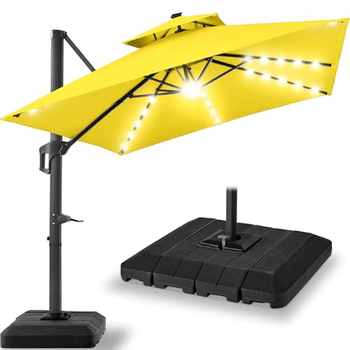 12x12ft LED Cantilever Patio Umbrella w