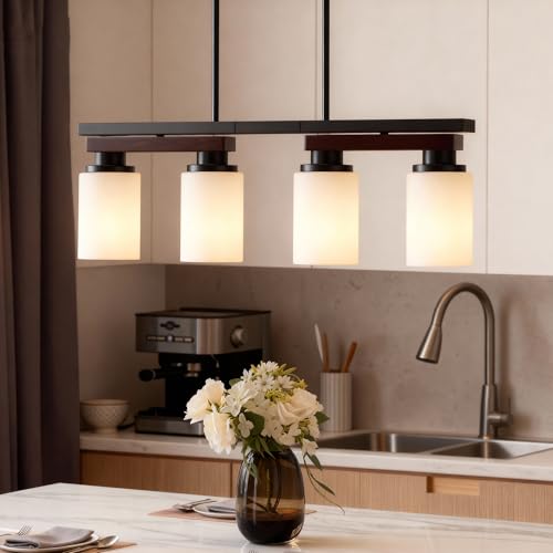 4 Light Black Linear Chandelier
