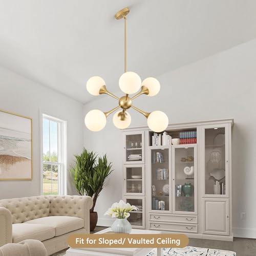 26" Glass Globe Chandelier 6