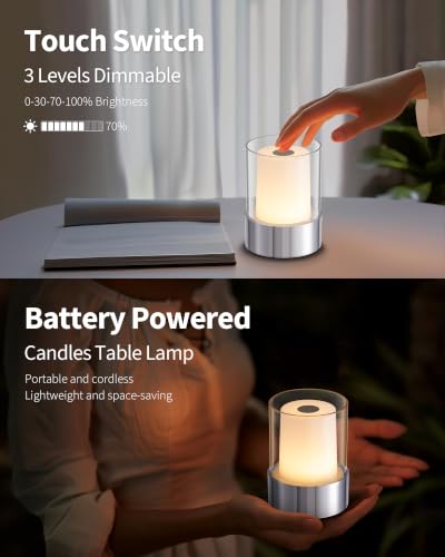4" Chrome Cordless Table Lamp 2 Pack (2 Count)
