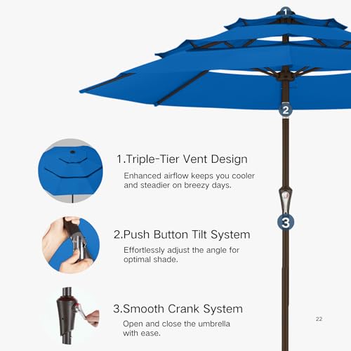 9ft 3 Tier Patio Umbrella