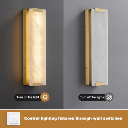 19.6" Alabaster Wall Sconce