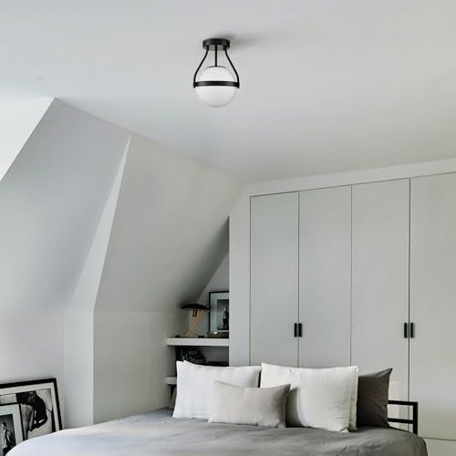 Modern Globe Semi Flush Mount Ceiling Light