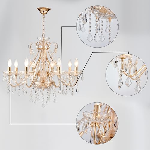 Saint Mossi Gold Crystal Chandelier for Dining Room