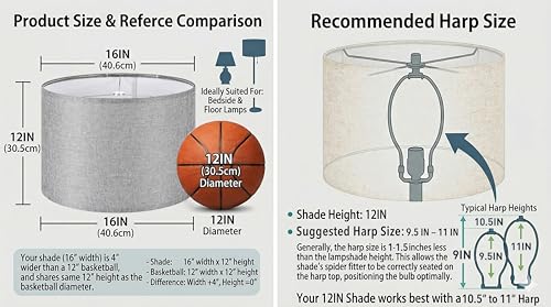 Large Drum Lamp Shade (2 Count)