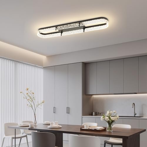 43 inch Modern Black LED Ceiling Light Fixture