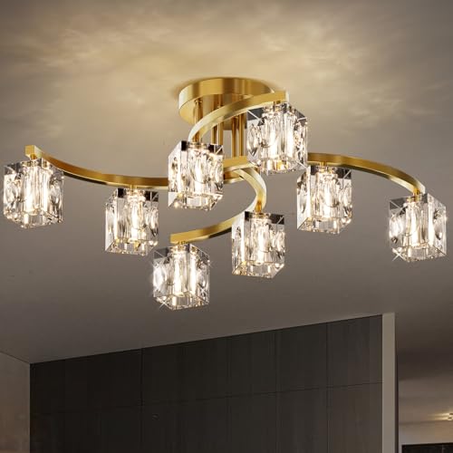Gold Semi Flush Mount Ceiling Light Fixture