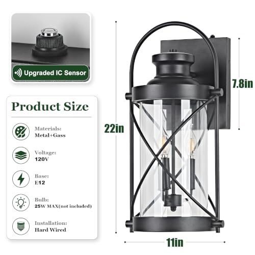 22inch Large Dusk to Dawn Outdoor Wall Lights Fixtures