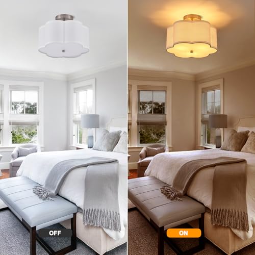 12.9" Chrome Semi Flush Mount Ceiling Light