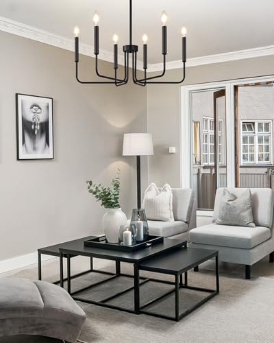 6 Light Black Chandelier