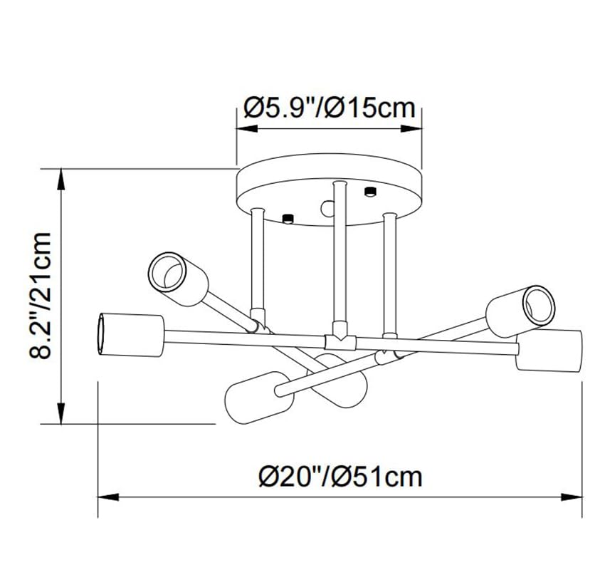 Modern Sputnik Chandelier