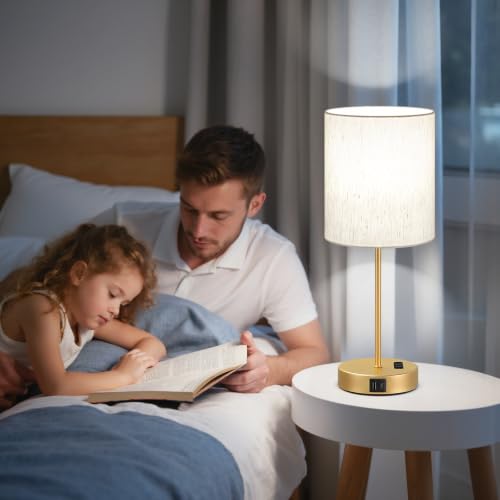 17.6" Gold Touch Lamps for Bedroom Set of 2 (2 Count)