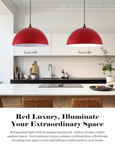 16 inch Red Pendant Light 2 Pack