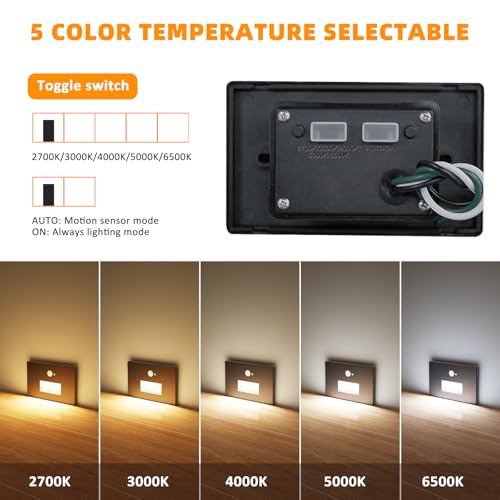 12 Pack 5CCT 120V Motion Sensor Step Lights (12 Count)