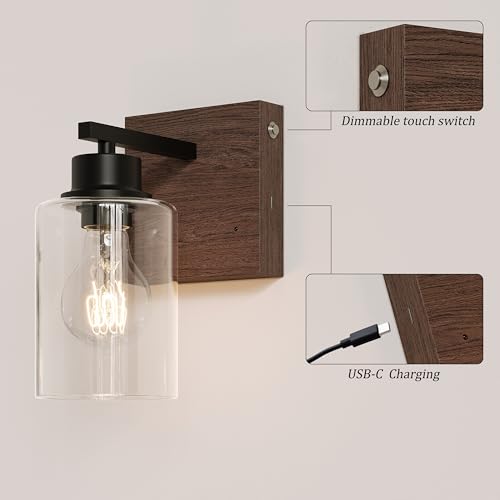 Wireless Battery Operated Wall Sconce Set of 2 with Remote Control