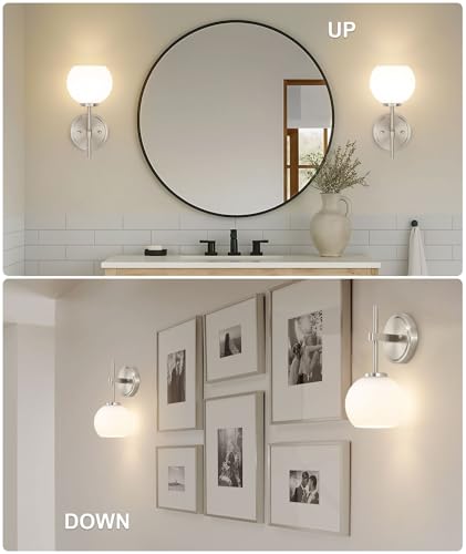 Brushed Nickel Battery Operated Wall Sconce Set of 2 (2 Count)