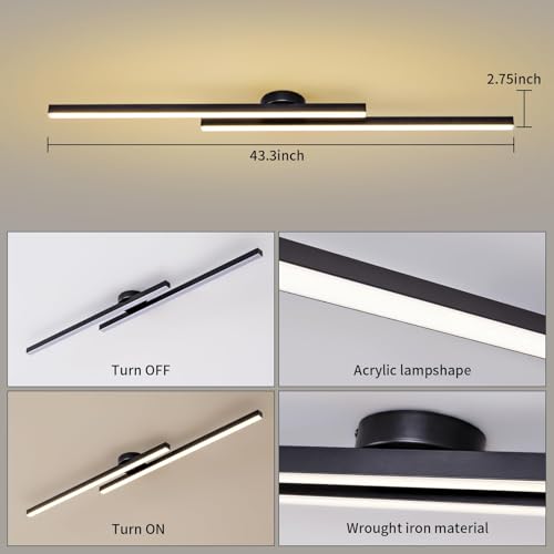 43.3" Modern Ceiling Light with Remote