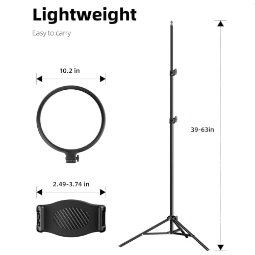 10.2" Ring Light with 69" Tripod Stand and Phone Holder Kit