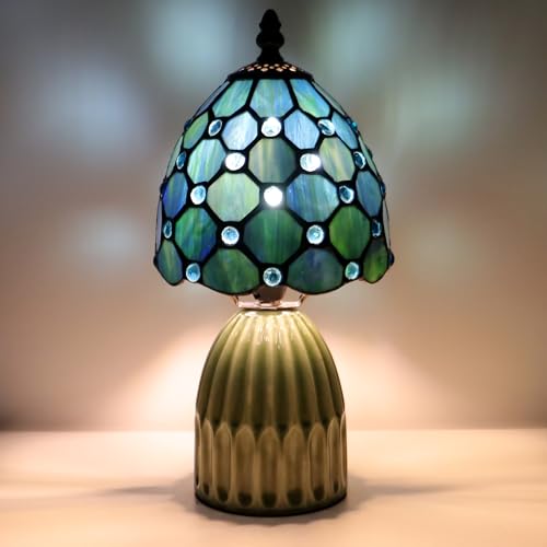 Tiffany Stained Glass Mushroom Table Lamp 12.5 Inch