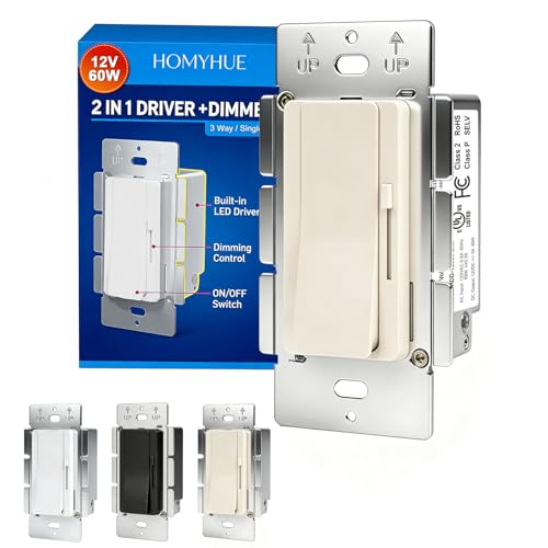 Dimmer Light Switch & 12V 60W Dimmable LED Driver 2 in 1