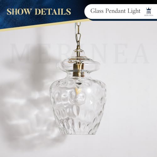 Farmhouse Gold Glass Pendant Light
