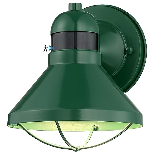 Dusk to Dawn Motion Sensor LED Outdoor Wall Light Fixture Green