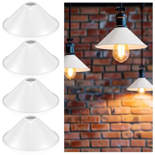 4 Pcs White Dome Lamp Shade Replacement (4 Count)
