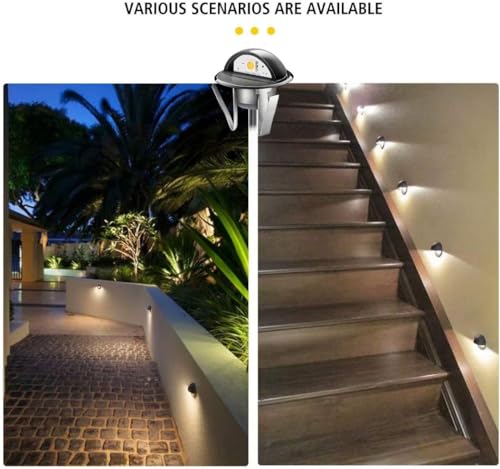 Pack of 30 Low Voltage LED Deck Lighting Kit Stainless Steel Waterproof Outdoor Landscape Garden Yard Patio Step Decoration Lamps LED In (30 Count)