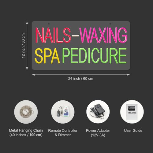 Nails Waxing Spa Pedicure Neon Sign
