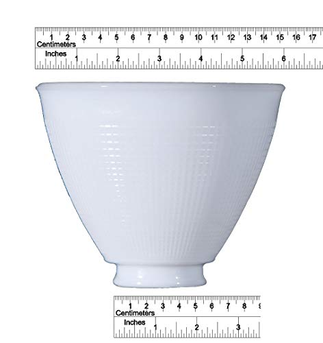 6 Inch Top Diameter I.E.S Style White Opal Glass Reflector Shade With Waffle Pattern Glass