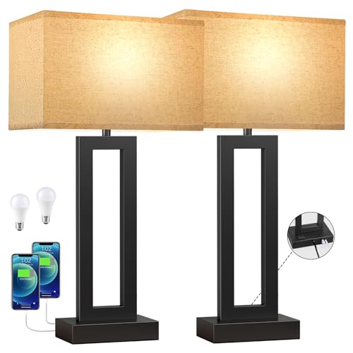 26.3in Big Bedroom Table Lamps Set of 2 (2 Count)