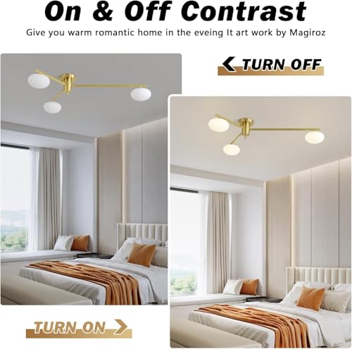 3 Light Gold Sputnik Ceiling Light Fixture