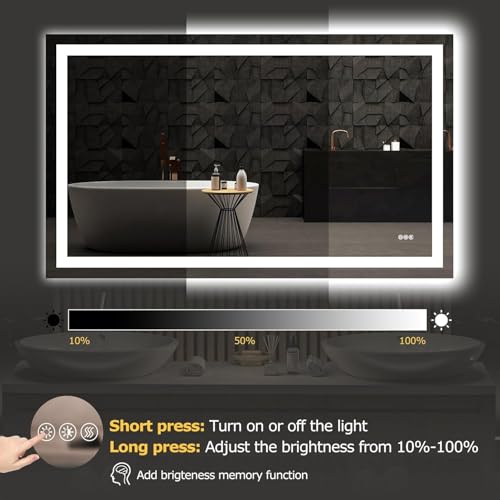 55"X30" LED Bathroom Mirror with Lights
