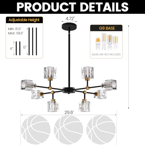 Crystal Sputnik Chandelier with 8