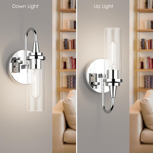 Chrome Wall Sconces Set of Two (2 Wall Sconces)