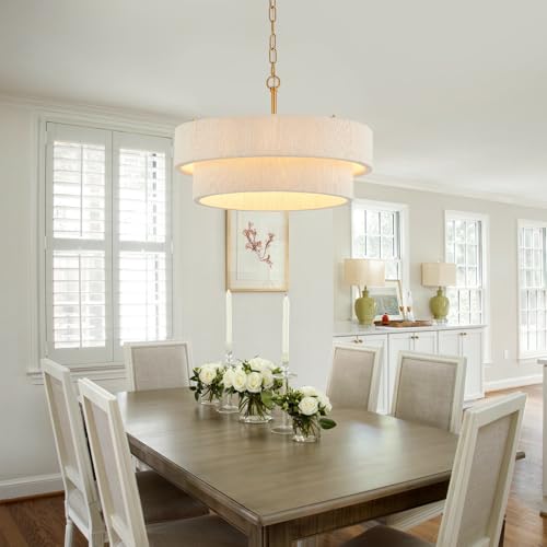 20”Hand Woven Rattan Chandelier Boho Pendant Light Adjustable Coastal Pendant Light for Kitchen Island Dining Living Room