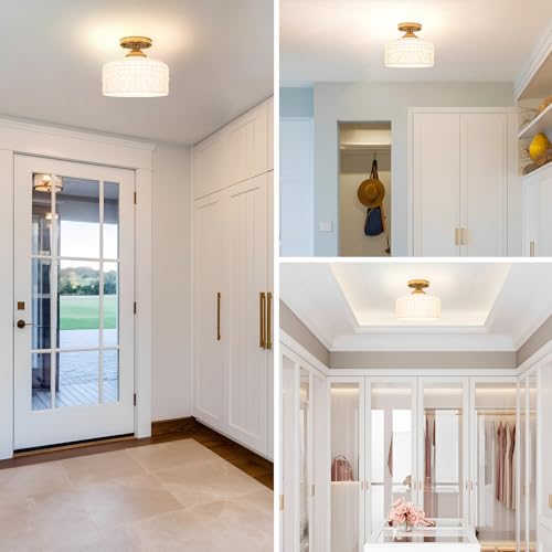 Artistic Gold Handcrafted Semi Flush Mount Ceiling Light