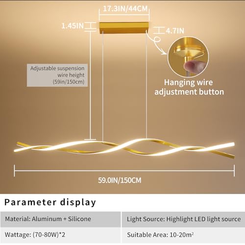57in Large Gold Modern Ceiling Pendant Light